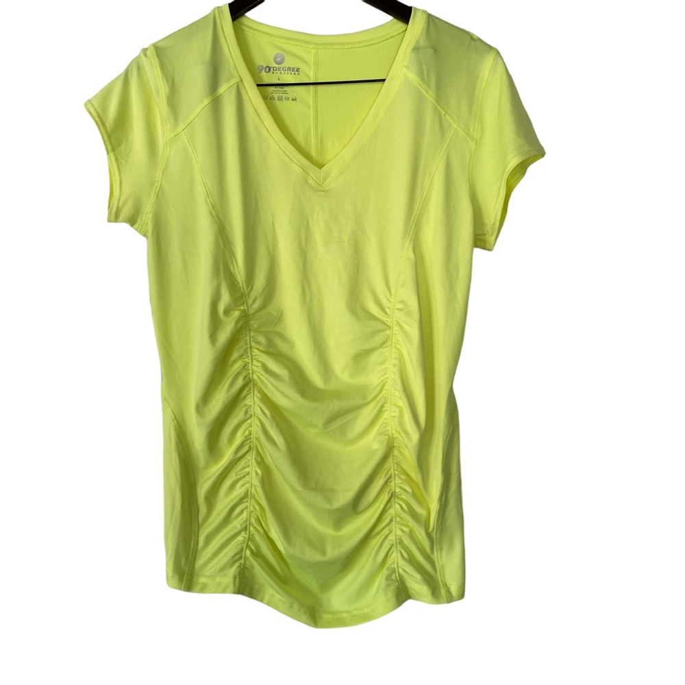 Brand New - Neon Yellow Ruched T-shirt - Size L